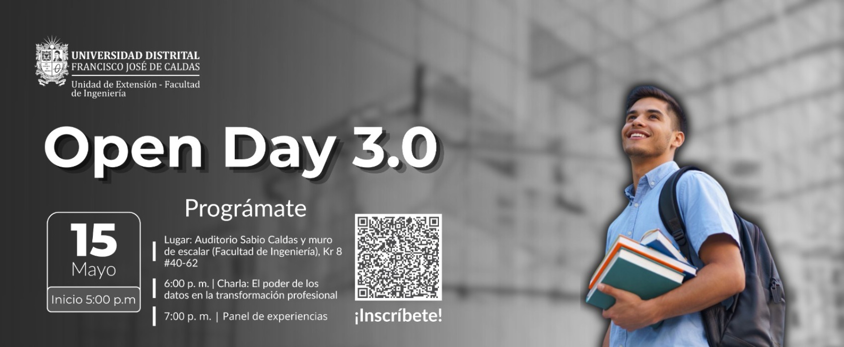Invitación a charla: El poder de los datos en la transformación profesional 15 mayo 05:00 pm en Auditorio Sabio Caldas.