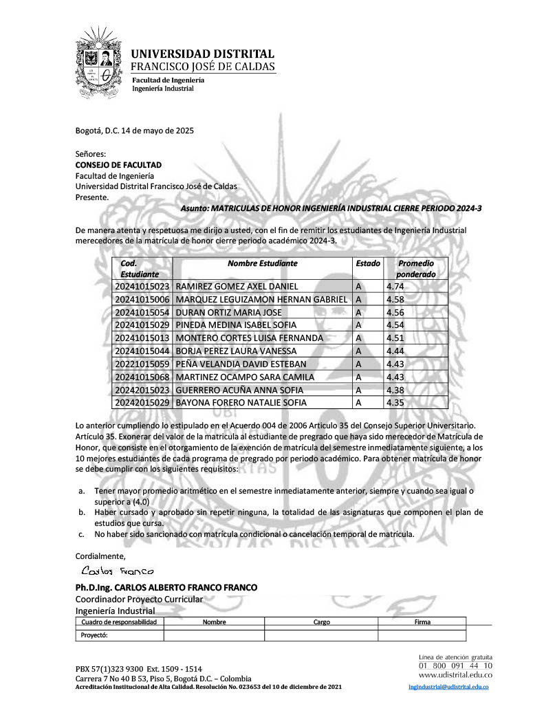 Matricula de Honor 2024-3