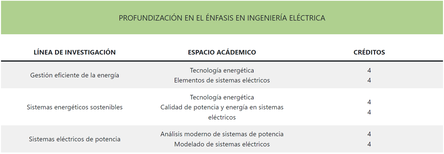 Profundizacion en el enfasis en ing electrica
