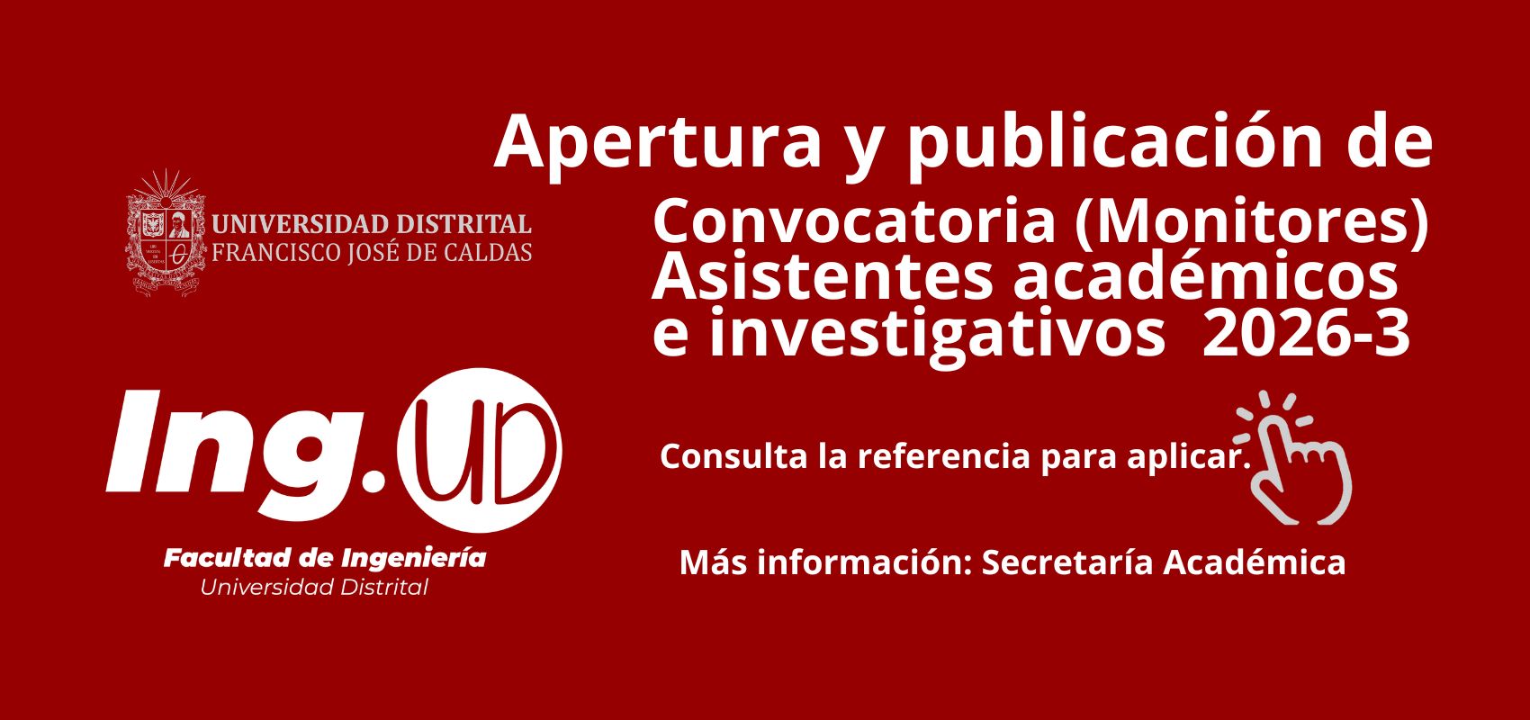Imagen decorativa del tramite Asistentes académicos (monitores) 2026- III