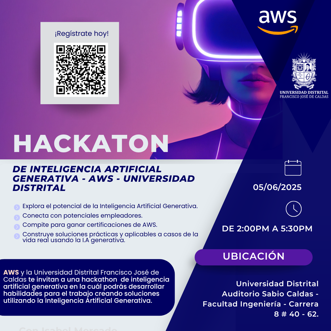 Imagen decorativa Hackathon de Inteligencia Artificial Generativa, organizado en articulación con Amazon Web Services (AWS).